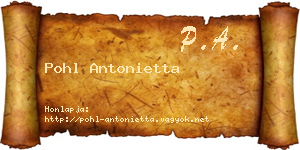 Pohl Antonietta névjegykártya
